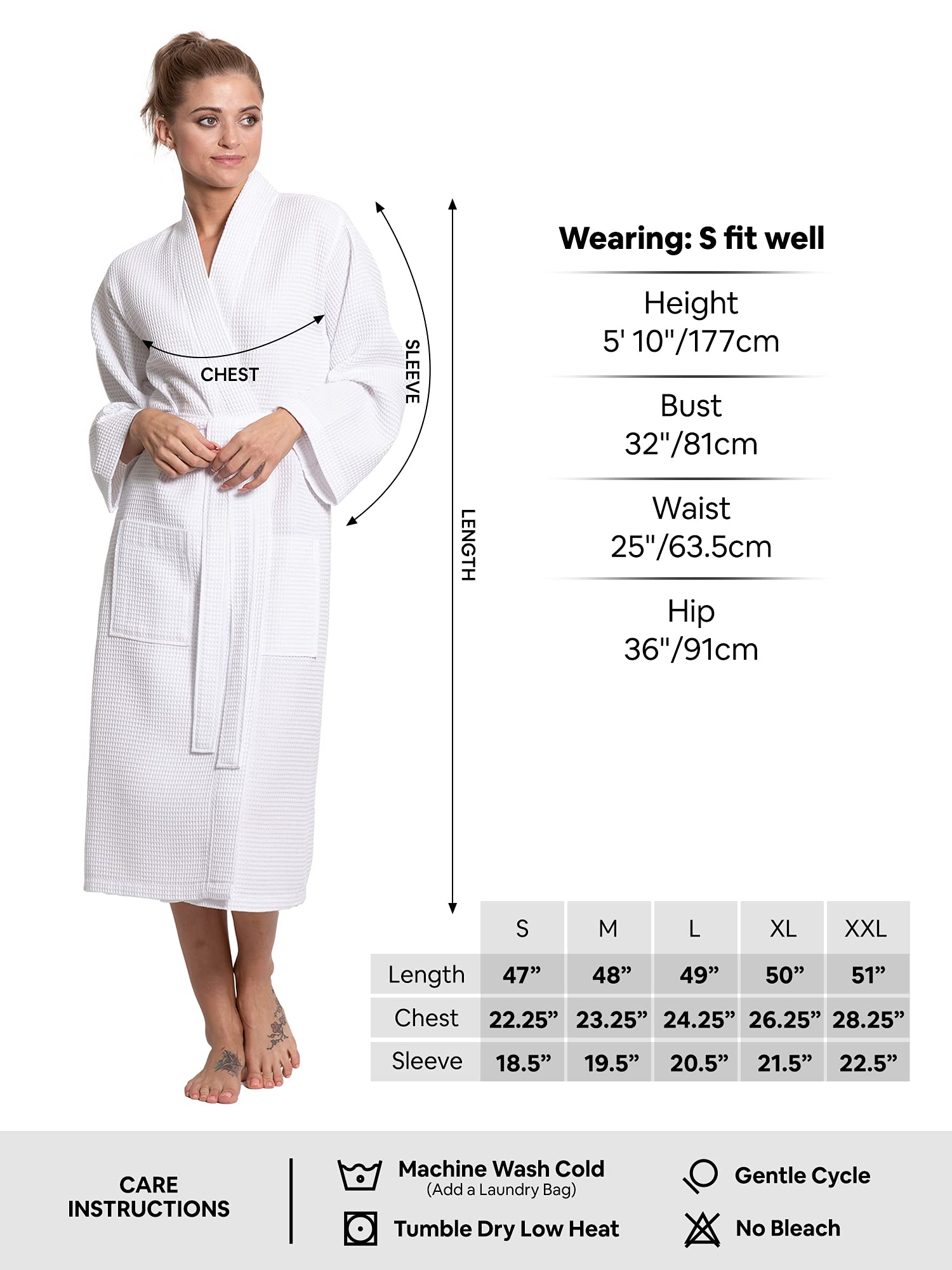 Premium Turquoise Linen & Cotton Blend Lightweight Long Waffle Kimono Robe for Women - Soft Bathrobe, Spa Cover-Up, Loungewear for Relaxation at Home or Beach Vacation