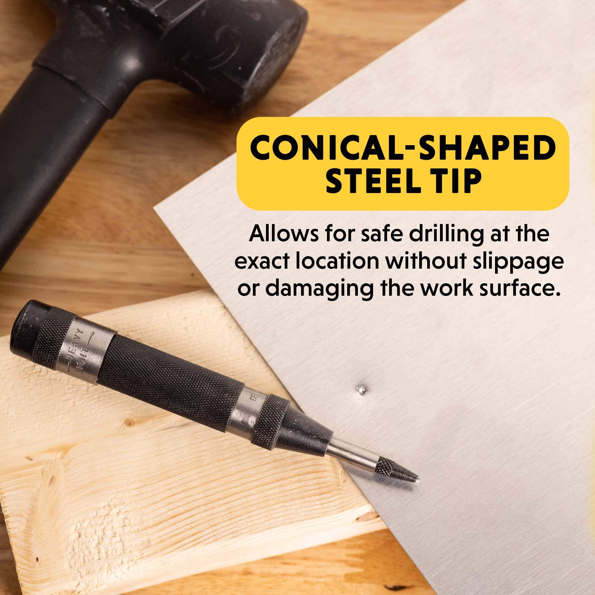 General Tools Heavy-Duty Automatic Center Punch #78 - Professional Machinist Punch Tool for Metal Marking & Scribing - Perfect for DIY, Metalworking & Automotive Repair Projects