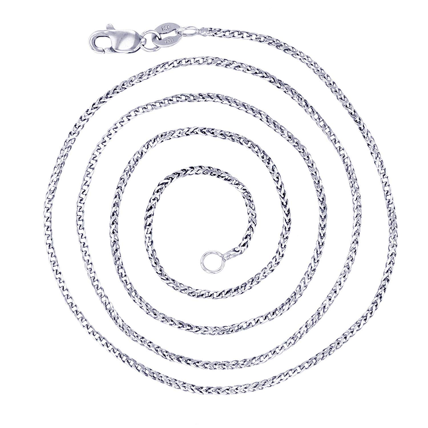 14K Solid Yellow or White Gold Franco Chain Necklace 1mm-5mm for Men & Women with Lobster Clasp | Italian Gold Chain Jewelry | Durable Everyday Wear for Gifts, Weddings & Special Occasions