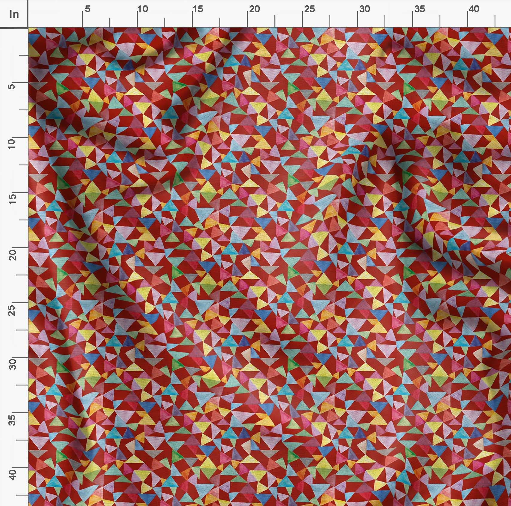 Soimoi Moss Georgette Brown Fabric by The Yard - 42 Inch Wide Geometric Print Fabric for Sewing, DIY Crafts & Home Decor | Triangle Pattern Chic Fabric for Dresses, Curtains & Creative Projects