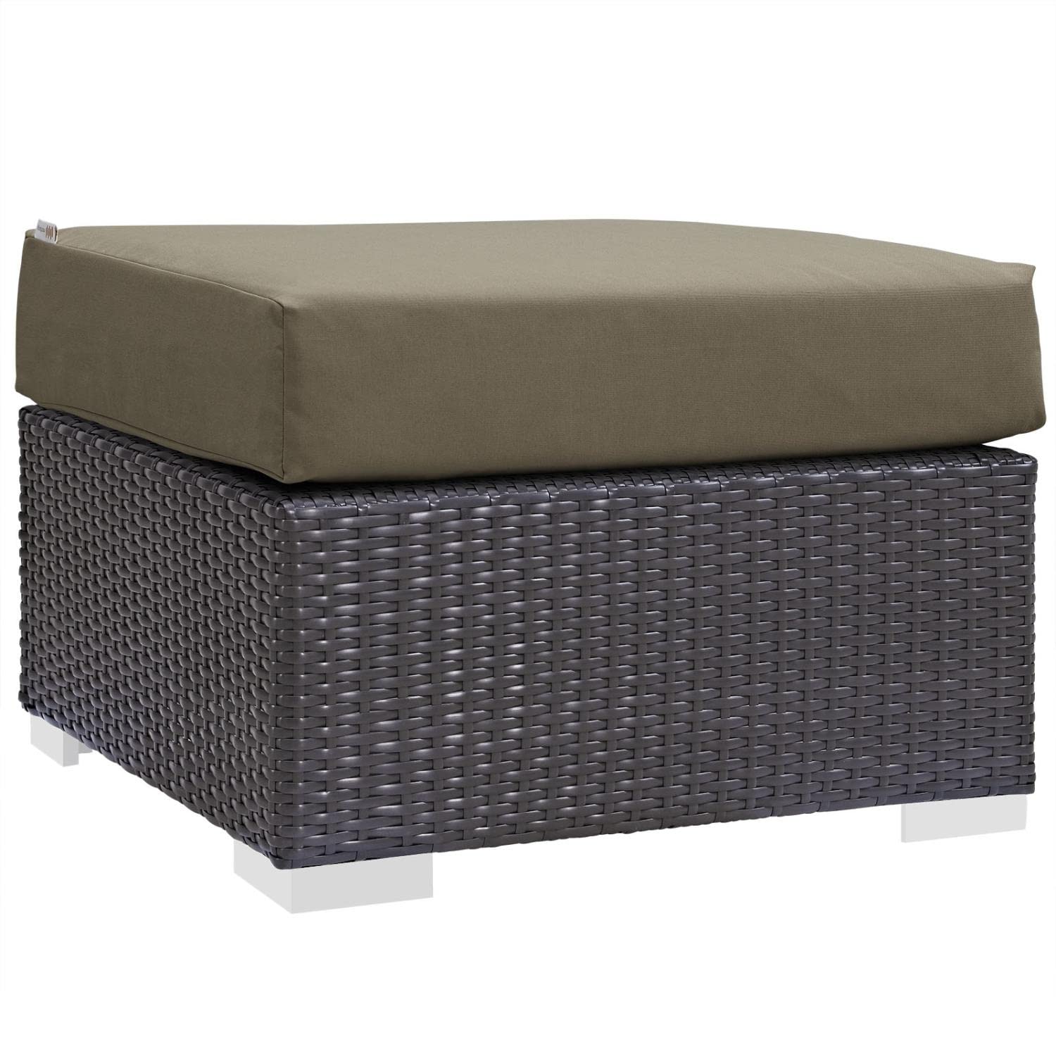 Modway Convene 8-Piece Outdoor Patio Sectional Set - Espresso Mocha Brown Wicker Furniture for Backyard, Garden & Poolside Relaxation