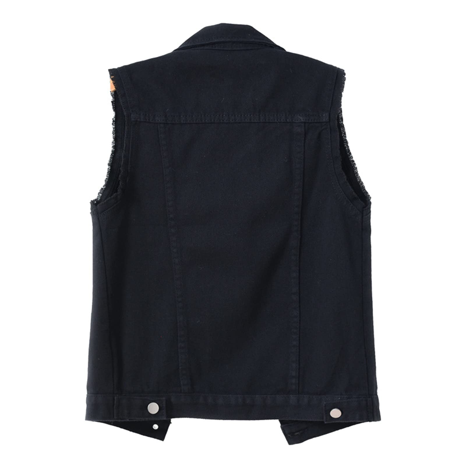 Women's Denim Vest Jacket - Sleeveless Washed Ripped Crop Jacket in Candy Colors | Casual Streetwear, Summer Fashion, Layering Essential for Women