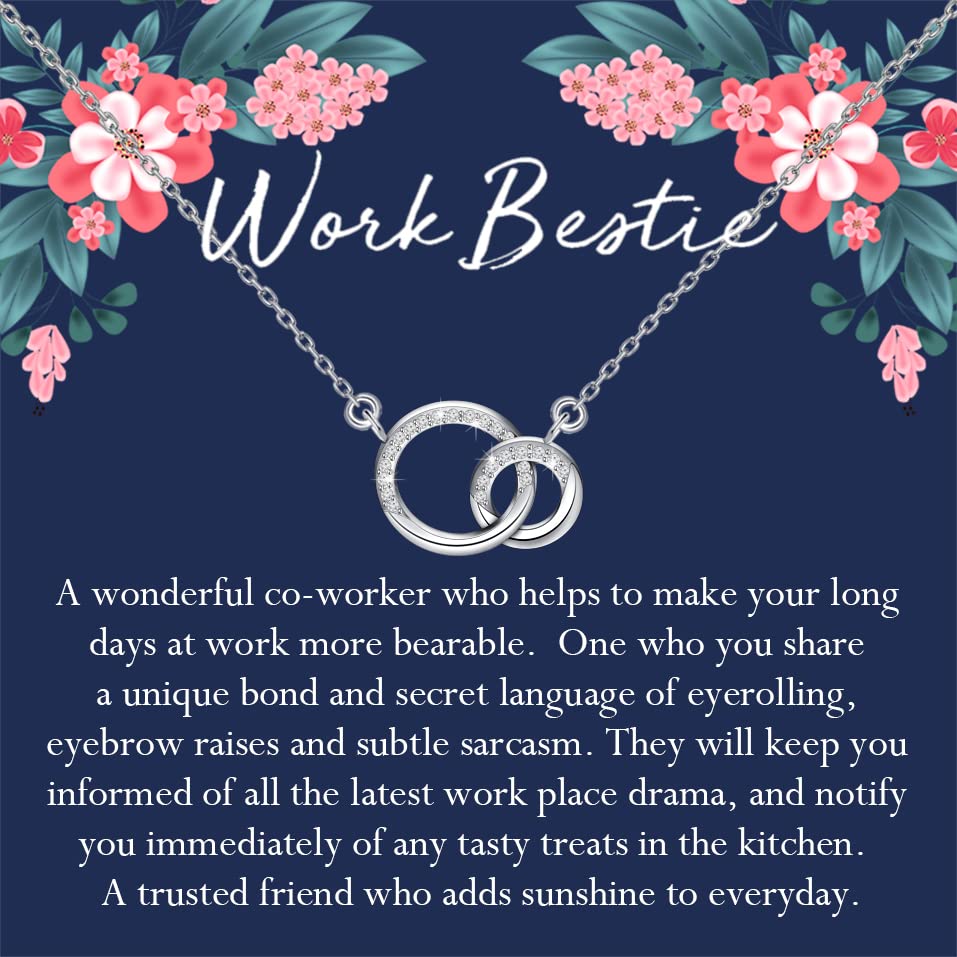 ENSIANTH Work Bestie Necklace - Coworker Gift for Office & Friendship