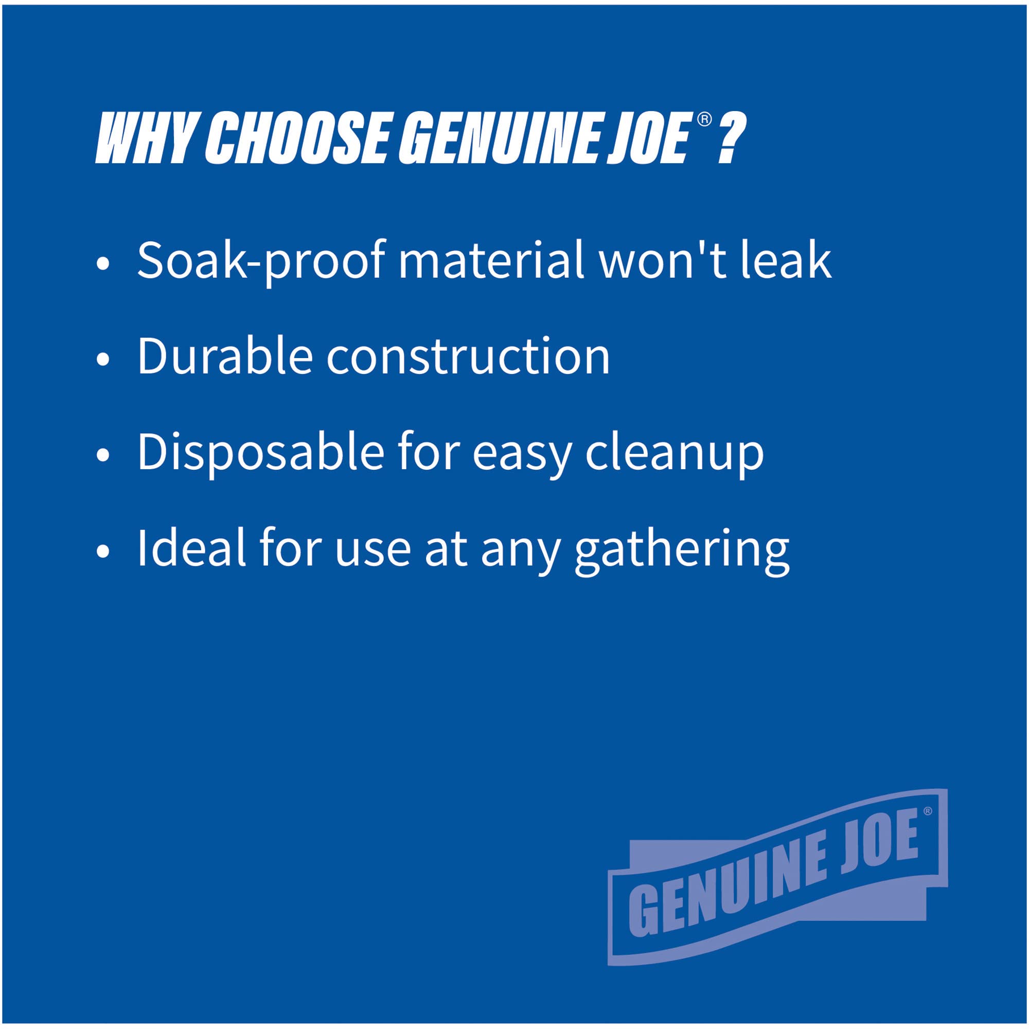 Genuine Joe 10-Inch Printed Paper Plates, 125 Count - Premium Disposable Dinner Plates for Parties, BBQs, Picnics & Family Gatherings