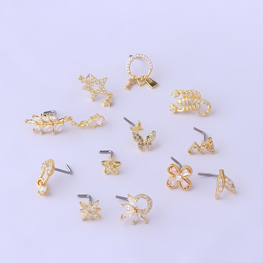 20G Hypoallergenic Scorpio L Bend Nostril Ring - Surgical Steel Nose Stud for Sensitive Skin | Perfect for Piercing Lovers & Everyday Wear (HSPJ705)