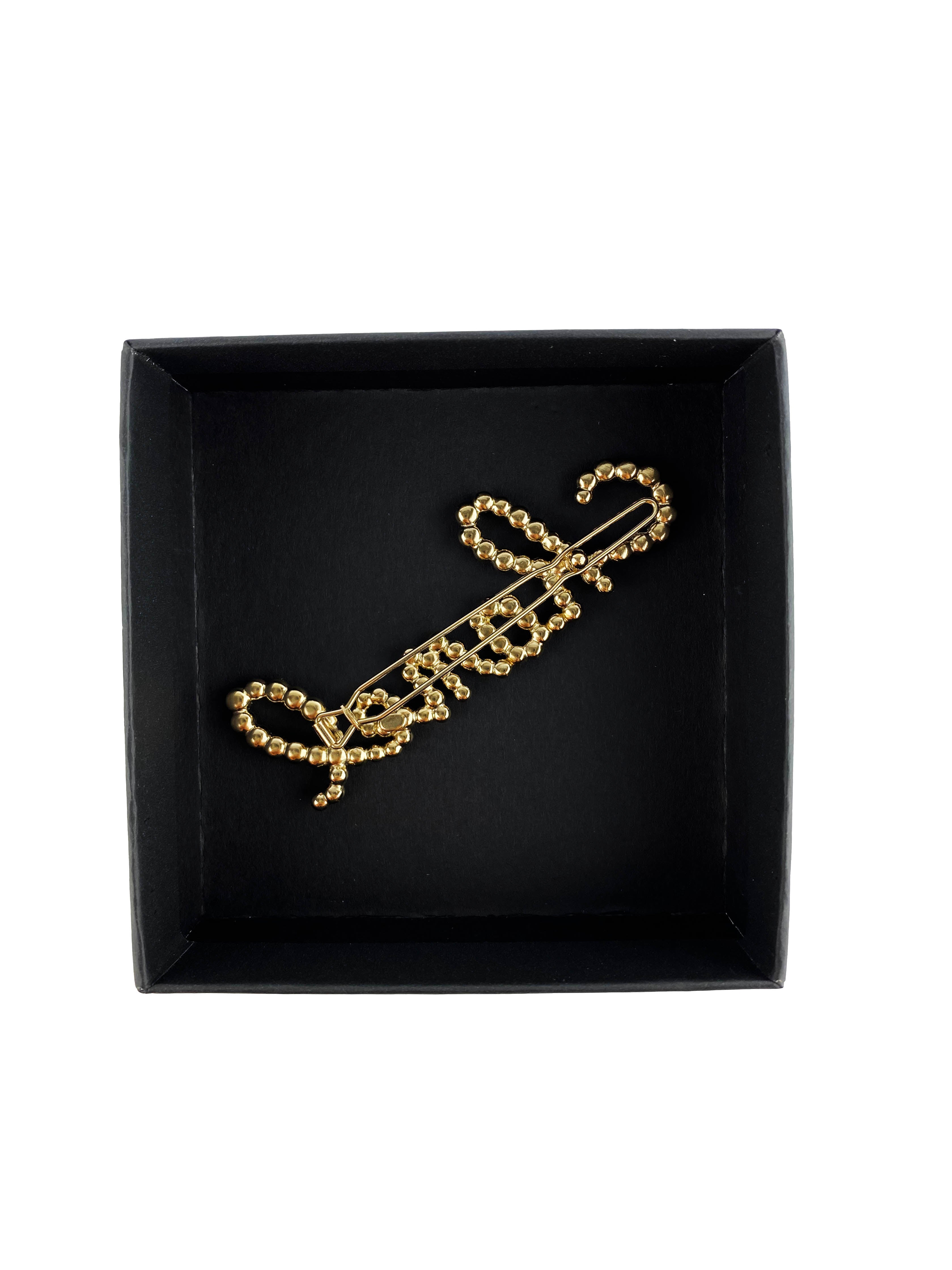 Chanel-Inspired Swirling Logo Faux Pearl & Crystal Hair Clip - Elegant Hair Accessory for Women, Parties, Weddings & Special Occasions