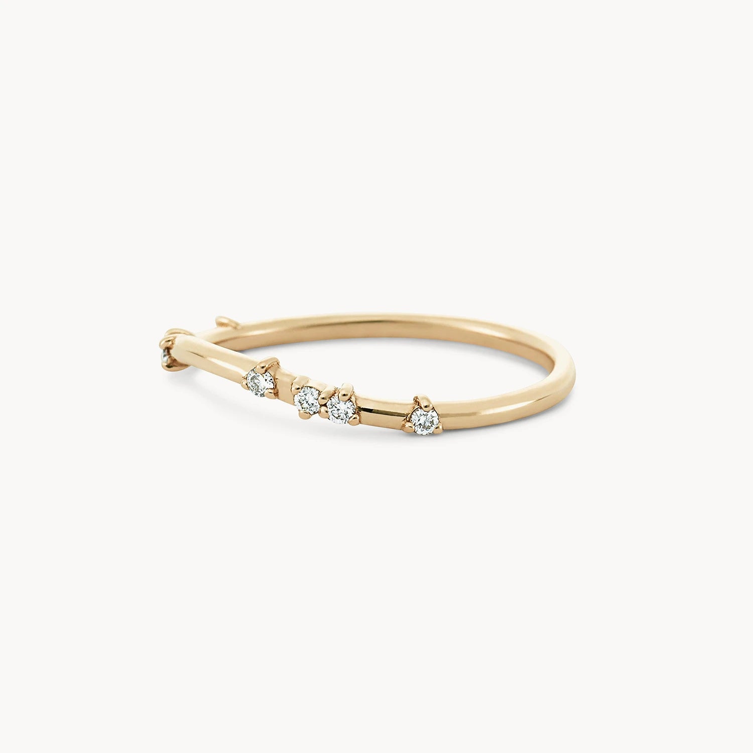 14K Yellow Gold Alate Ring with White Diamond - Elegant Jewelry for Women, Perfect for Weddings, Anniversaries & Special Occasions