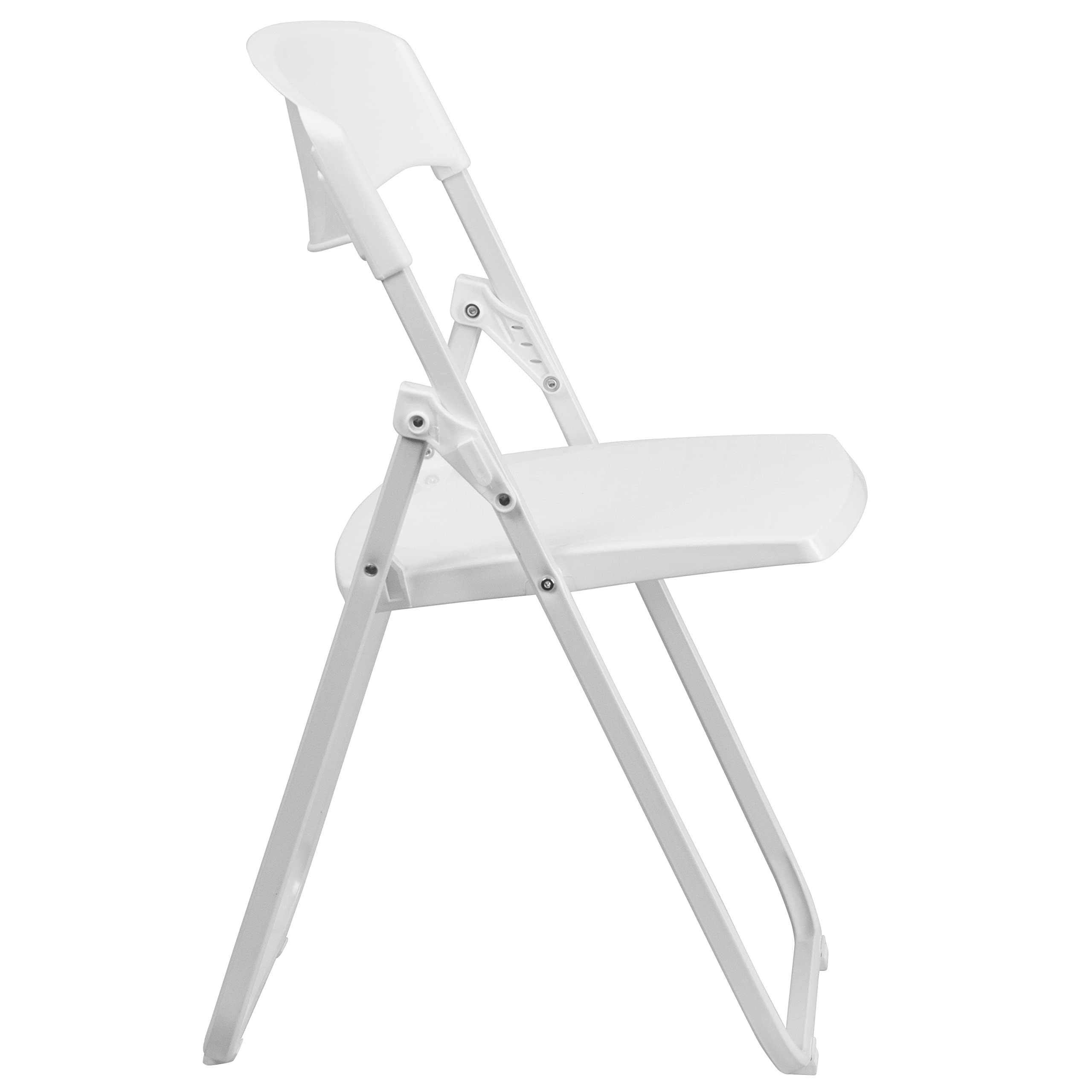 Flash Furniture 2-Pack HERCULES Series 500 lb Capacity Heavy Duty White Plastic Folding Chairs with Built-in Ganging Brackets - Perfect for Events, Parties, and Commercial Use