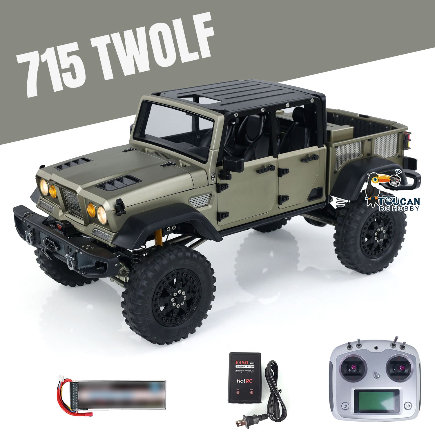 1/10 TW715 RTR RC Off-Road Metal Crawler Truck - Remote Control Climbing Vehicle with Realistic Sounds, LED Lights, Smoke & Winch - DIY Parts & Model for Adults - Perfect for Rock Crawling, Trail Adventures & Off-Road Enthusiasts