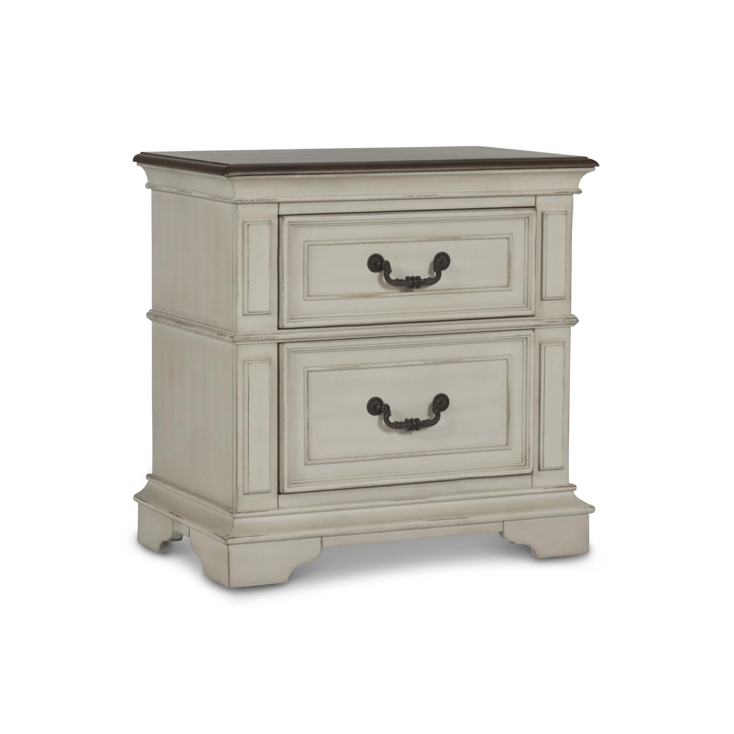 Antique White Anastasia Nightstand - Classic Bedroom Furniture for Home Decor | Perfect for Bedside Storage and Modern Interior Design