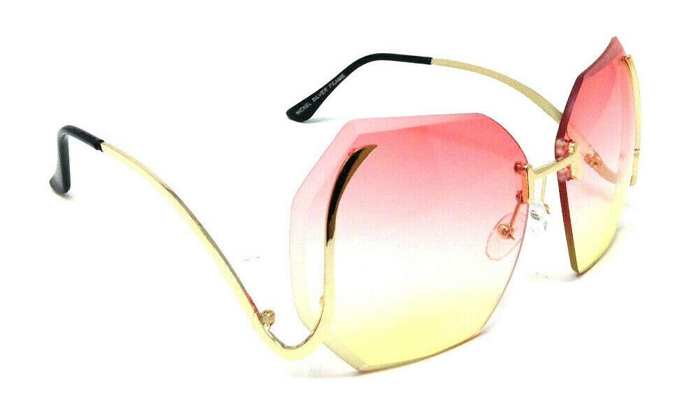 Luxury Oversized Butterfly Sunglasses for Women - XL Rimless UV Protection Shades - Perfect for Beach, Driving & Outdoor Fashion Accessories
