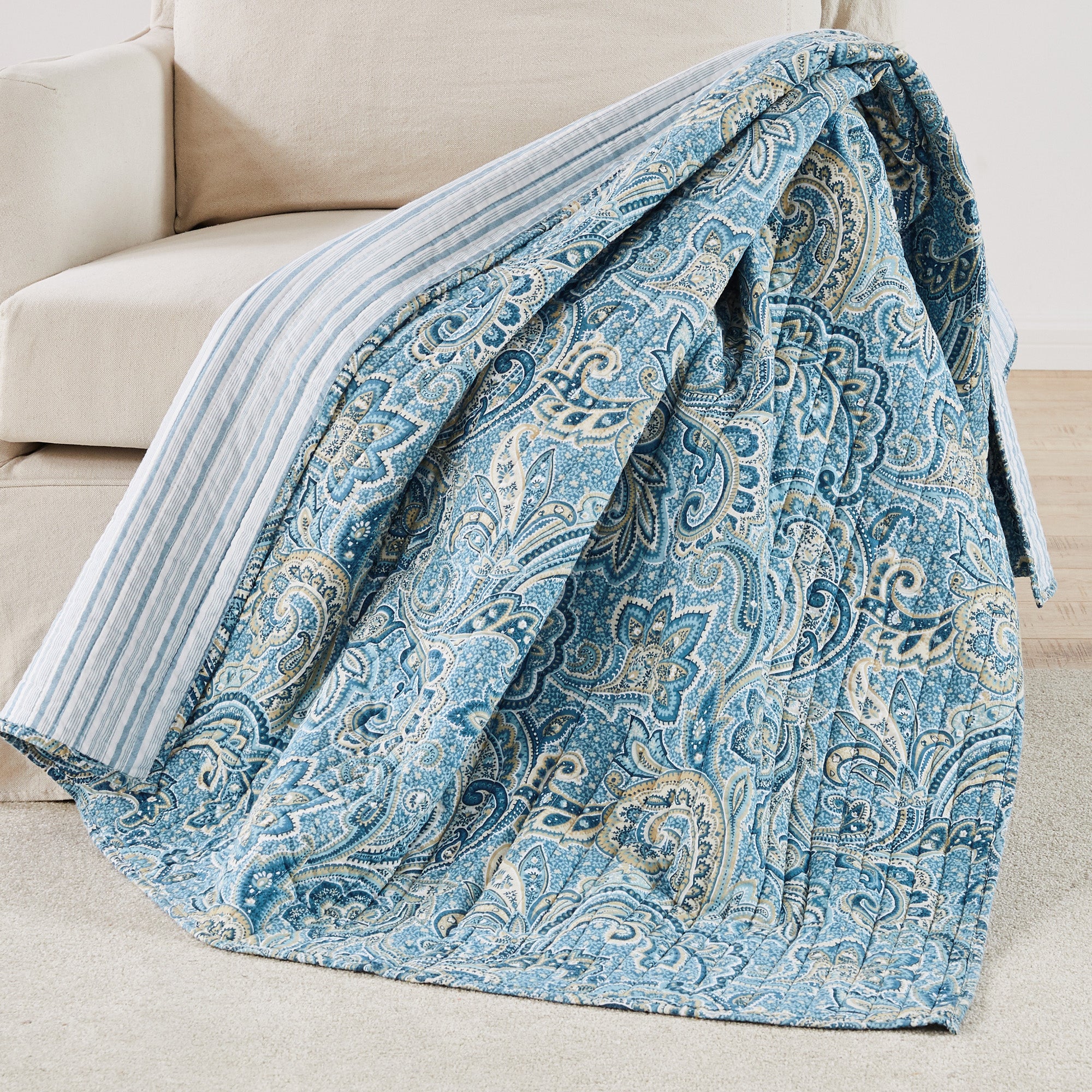 Kimpton Quilted Throw Blanket - Ultra Soft & Cozy Bedspread for Couch, Sofa, or Bed - Perfect for Home Decor, Living Room, and Gift Giving