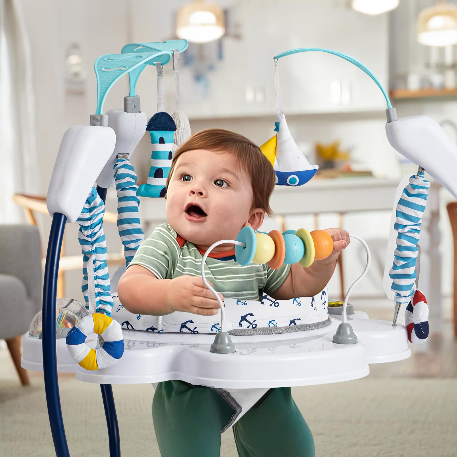 360° Rotating Baby Activity Jumper with Interactive Toys - Play Center for Infants 3-12 Months - Perfect for Early Learning & Motor Skill Development at Home or Daycare