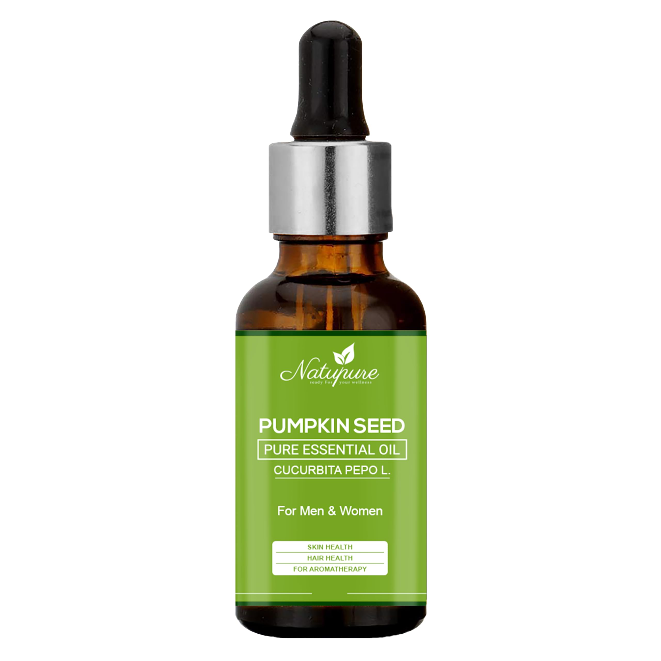Natupure 100% Pure Pumpkin Seed Oil - Undiluted, Cold-Pressed for Skin & Hair Care - 30ml - Hydrates, Nourishes & Promotes Healthy Hair Growth - Perfect for DIY Beauty, Massage & Aromatherapy
