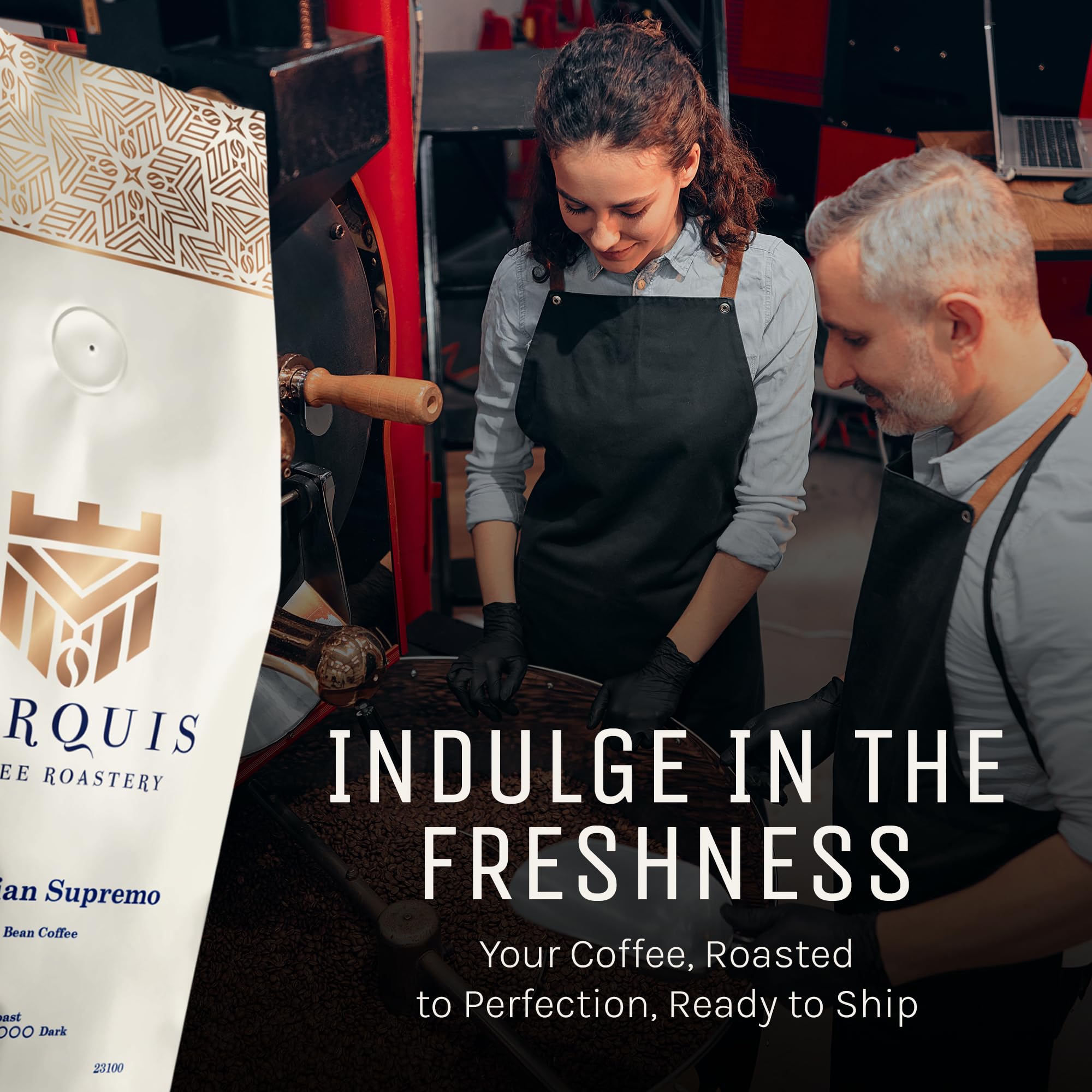 Marquis Colombian Supremo Coffee Beans - Rich & Bold Light Roast Whole Bean Coffee, Fresh & Aromatic, 2 lb Bag | Perfect for Home Brewing, Office Use & Gifts