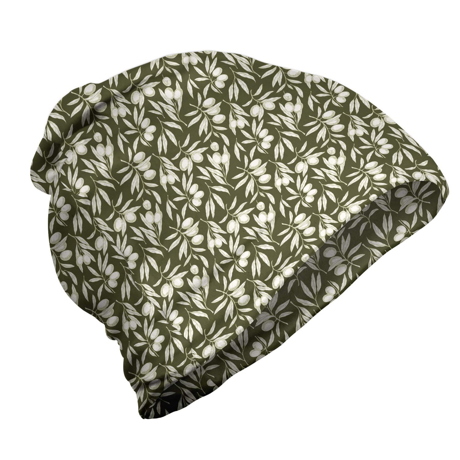 Ambesonne Unisex Winter Beanie - Hand-Drawn Tree Branches Design for Hiking, Camping & Outdoor Activities | Warm Knit Hat for Men & Women