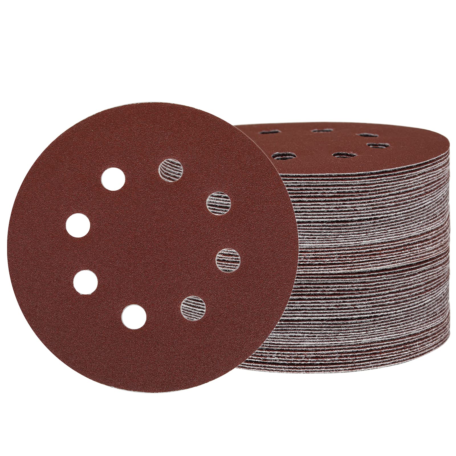 Premium 5 Inch Aluminum Oxide Sanding Discs - 75PCS Assorted Grits (40/60/80/120/180/240/320) for Random Orbital Sanders - Hook & Loop Adhesive Backing - Ideal for Woodworking, Metal Polishing & DIY Home Projects