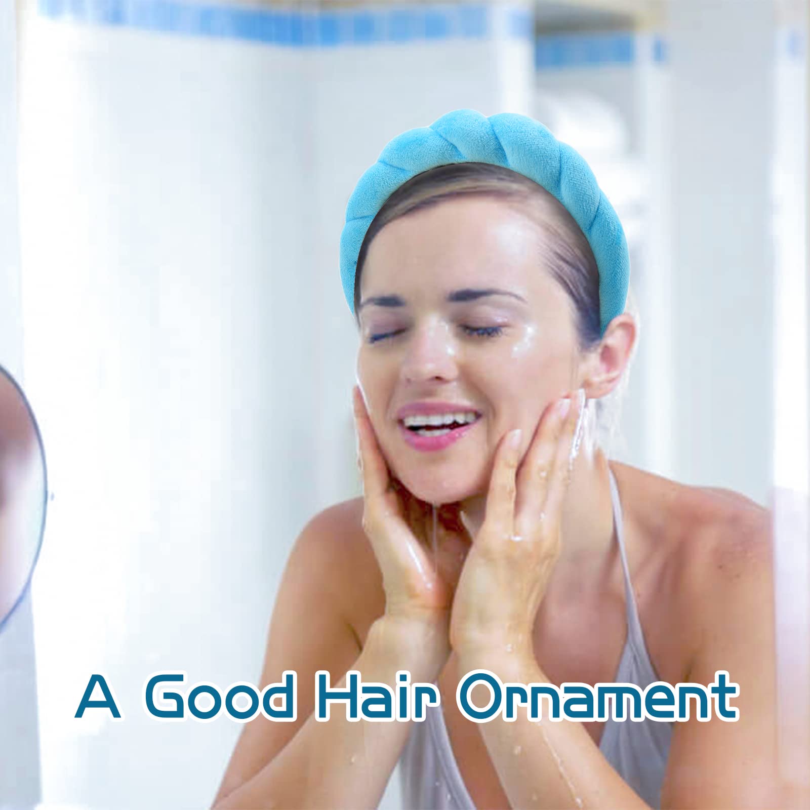 Pipihome Soft Puffy Cloud Spa Headband for Women - Gentle Face Washing & Skincare Hair Band - Perfect for Makeup, Facial Routine & Relaxation at Home - Ideal Gift for Her