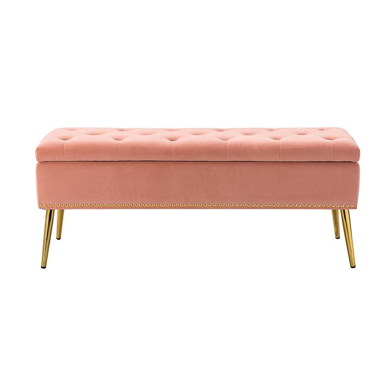 Lenore Upholstered Storage Bench with Cushion Seat - Modern Upholstered Ottoman for Bedroom, Living Room & Entryway - Multi-Functional Storage Furniture for Home Organization