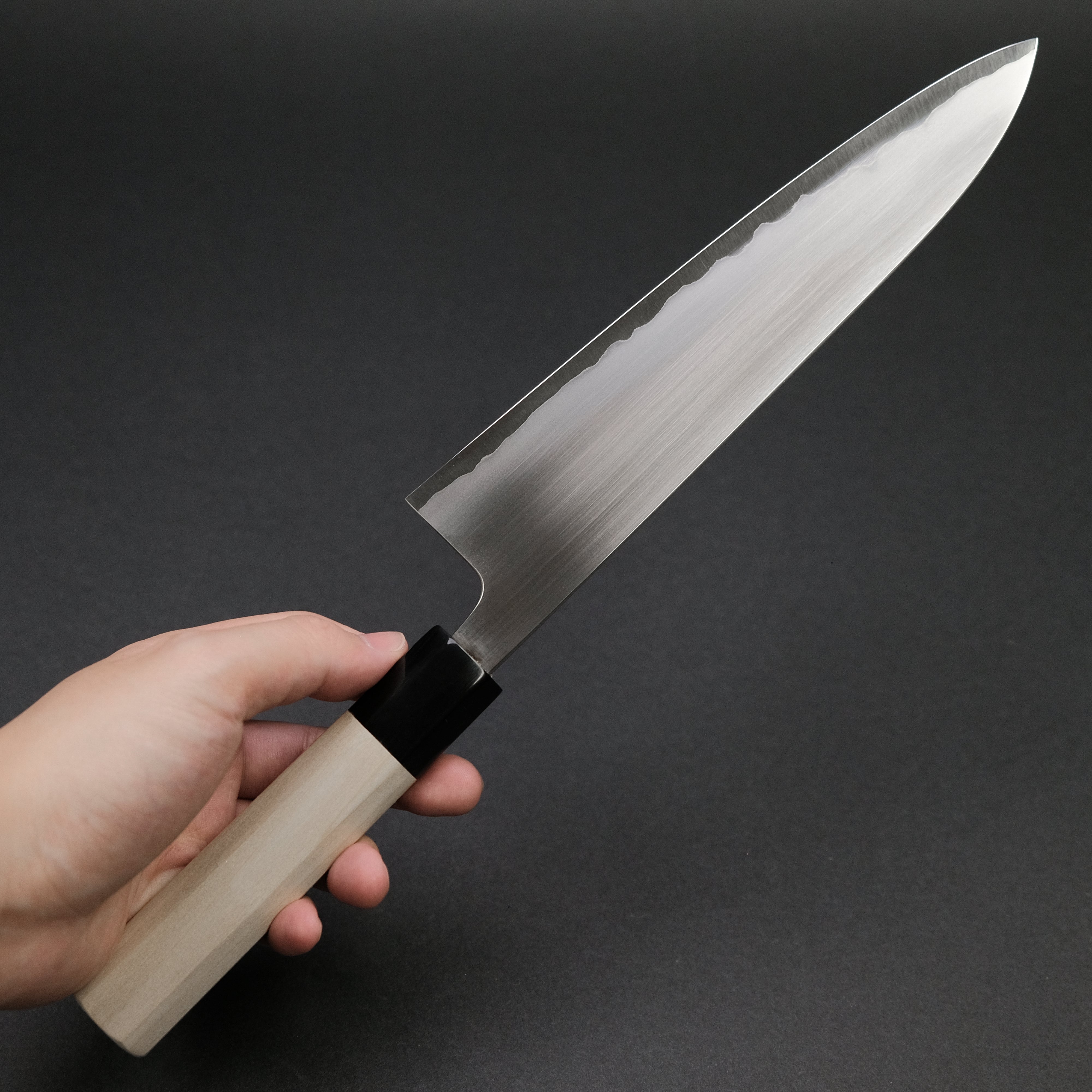 Premium Toshihiro Wakui White #2 Gyuto Japanese Chef Knife 210mm with Magnolia Handle - Perfect for Sushi, Meat Cutting & Professional Kitchen Use