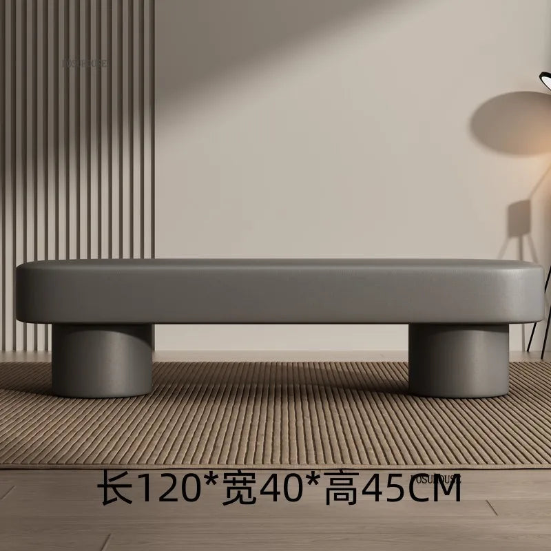 Modern Minimalist Leather Shoe Bench - Sleek & Durable Entryway Storage for Small Spaces | Perfect for Hallway, Bedroom or Closet Organization
