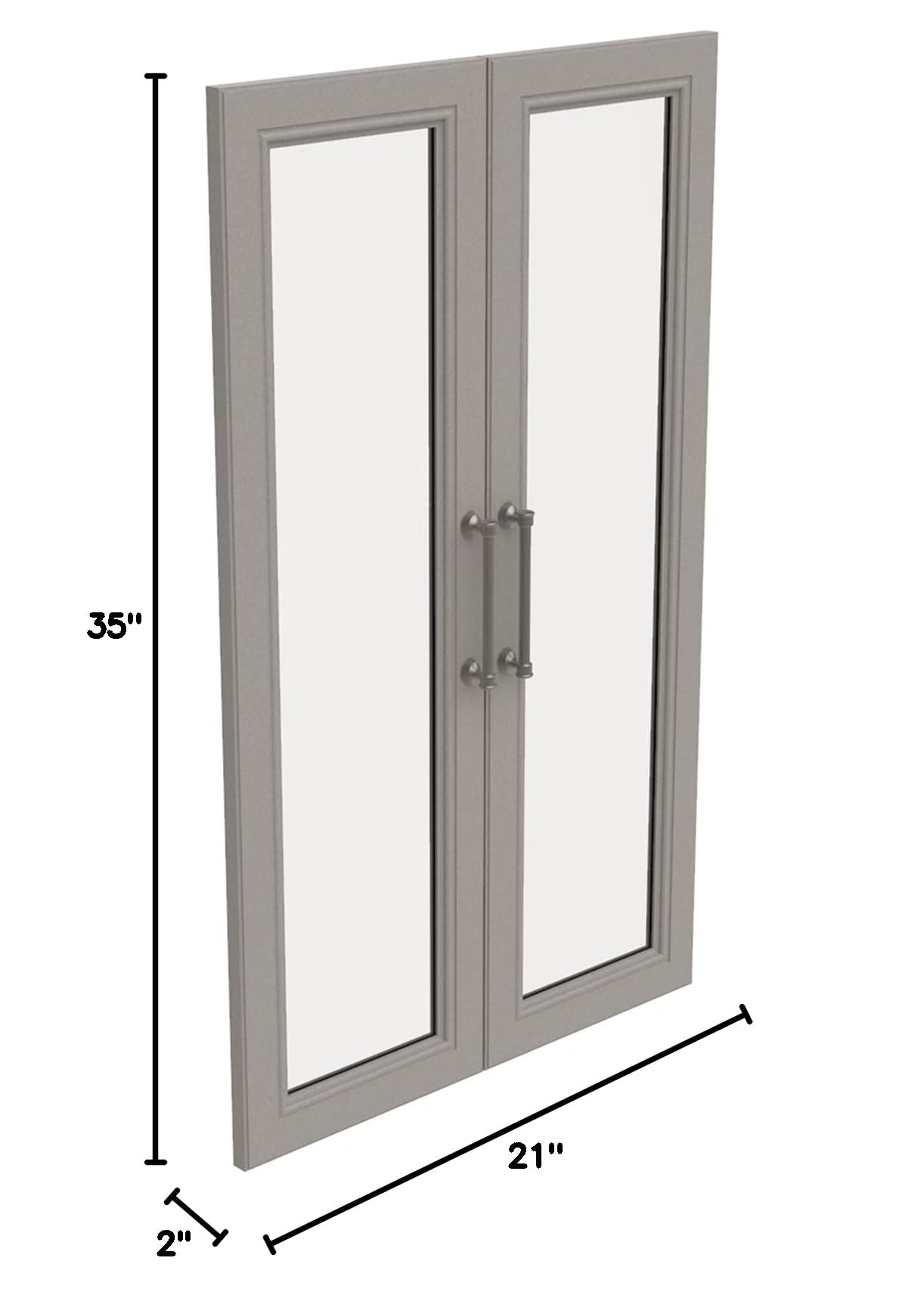 ClosetMaid Modular Storage Pair Set with 2 Glass Pane Doors - Wood Closet Organizer in Shaker Style, Taupe | Add-On Accessory for Shelf Units | Perfect for Bedroom, Closet & Home Organization