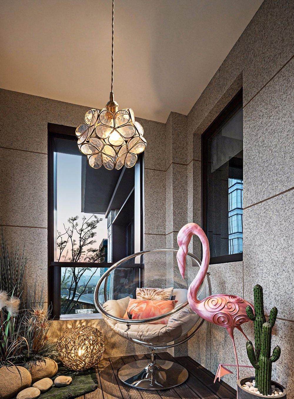 Modern Glass Petal Pendant Light - Elegant Floral Ceiling Lighting Fixture for Dining Room, Kitchen Island & Bedroom Decor