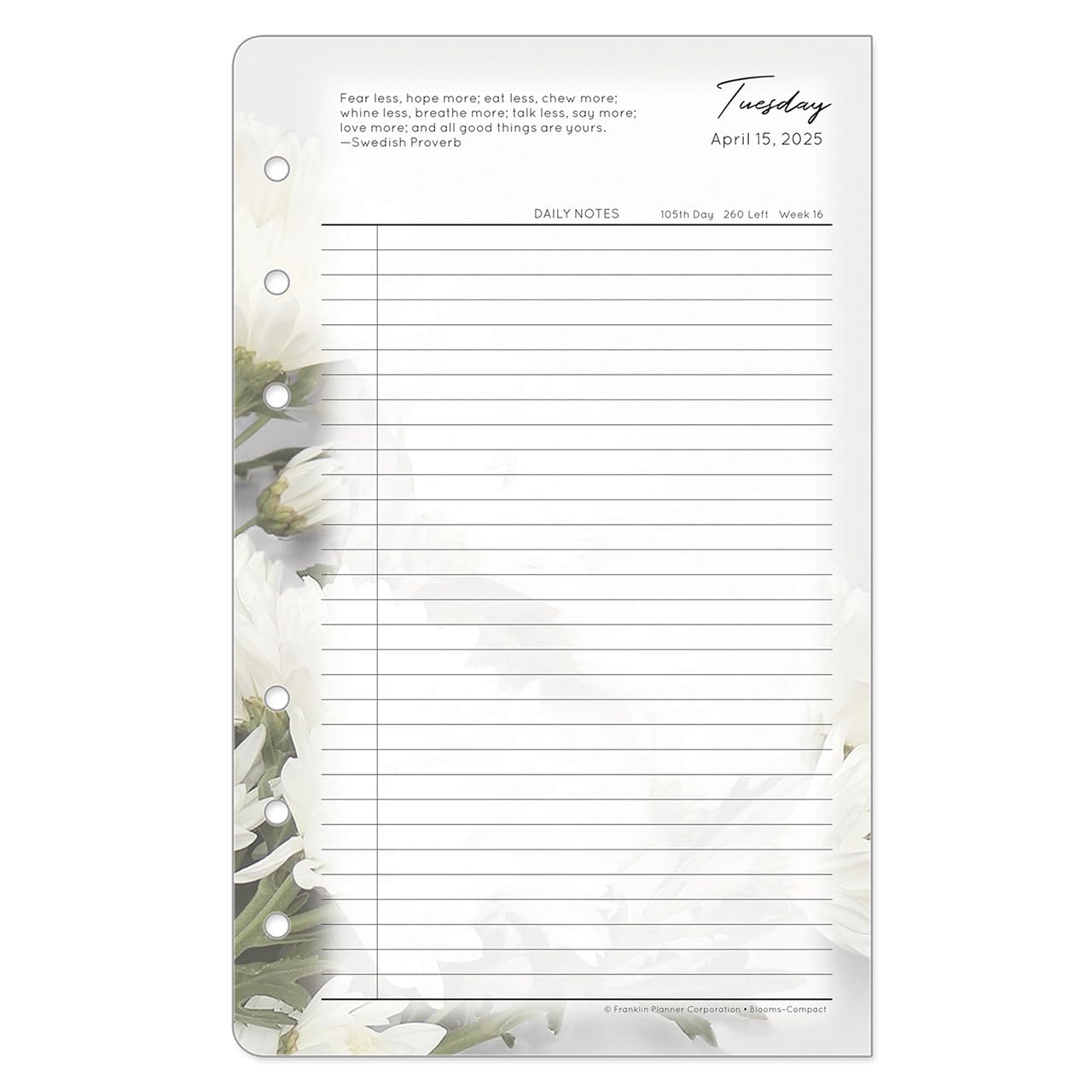 FranklinCovey Compact Two Page Per Day Ring-Bound Planner (April 2025 - March 2026) - Daily Organizer for Productivity & Time Management - Perfect for Professionals, Students & Entrepreneurs