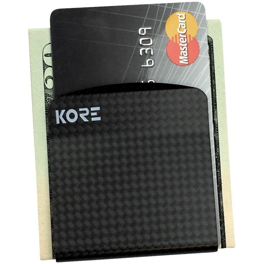 Slim Leather Wallet with Carbon Fiber Money Clip - RFID Blocking, Minimalist Design for Men - Perfect for Everyday Carry, Travel & Business