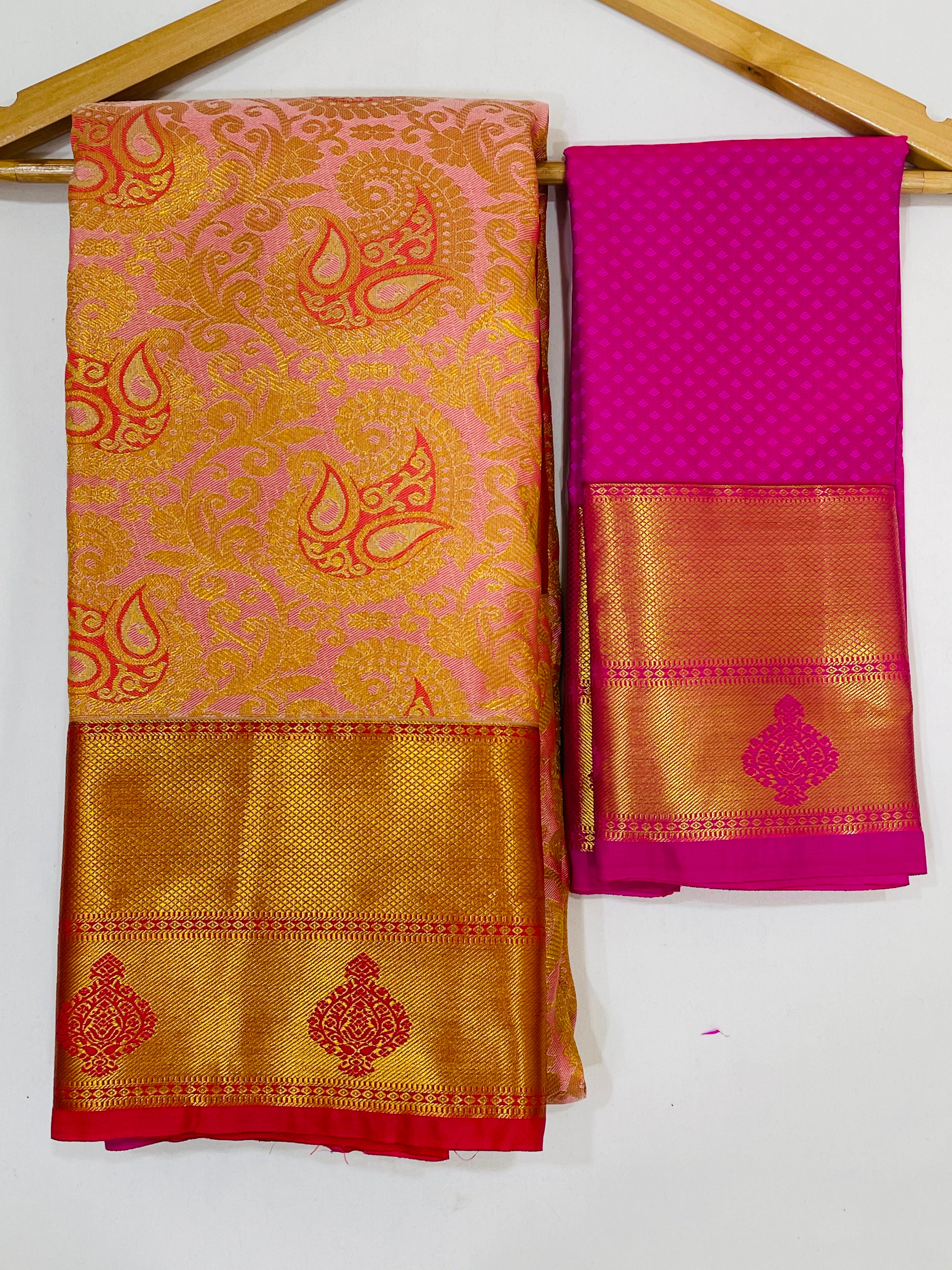 Elegant Light Pink Pure Kanchi Silk Saree for Women - Perfect for Weddings, Parties & Festive Occasions