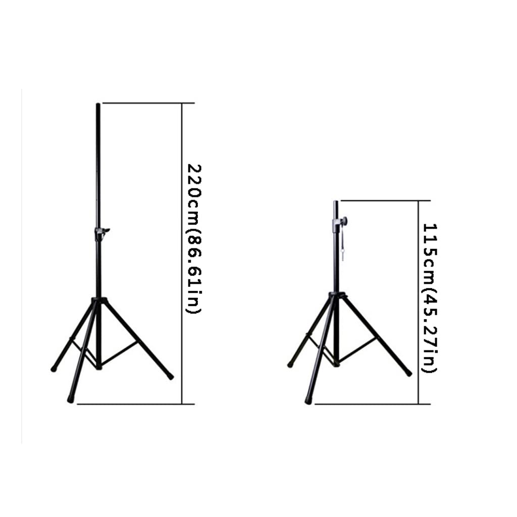Universal Adjustable Projector Stand with Tripod Base - 45 to 87 Inch Height (115-220cm) - Heavy Duty Floor Projector Mount with Retractable Adjustment & Speaker Bracket - Perfect for Home Theater, Classroom Presentations & Outdoor Movie Nights - Black