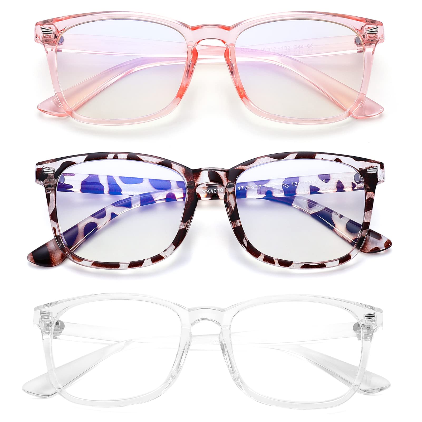 COASION Blue Light Blocking Glasses for Kids Age 3-12 (3 Pack) - Computer & Gaming Glasses for Girls & Boys - Screen Protection for Online Classes & Digital Devices