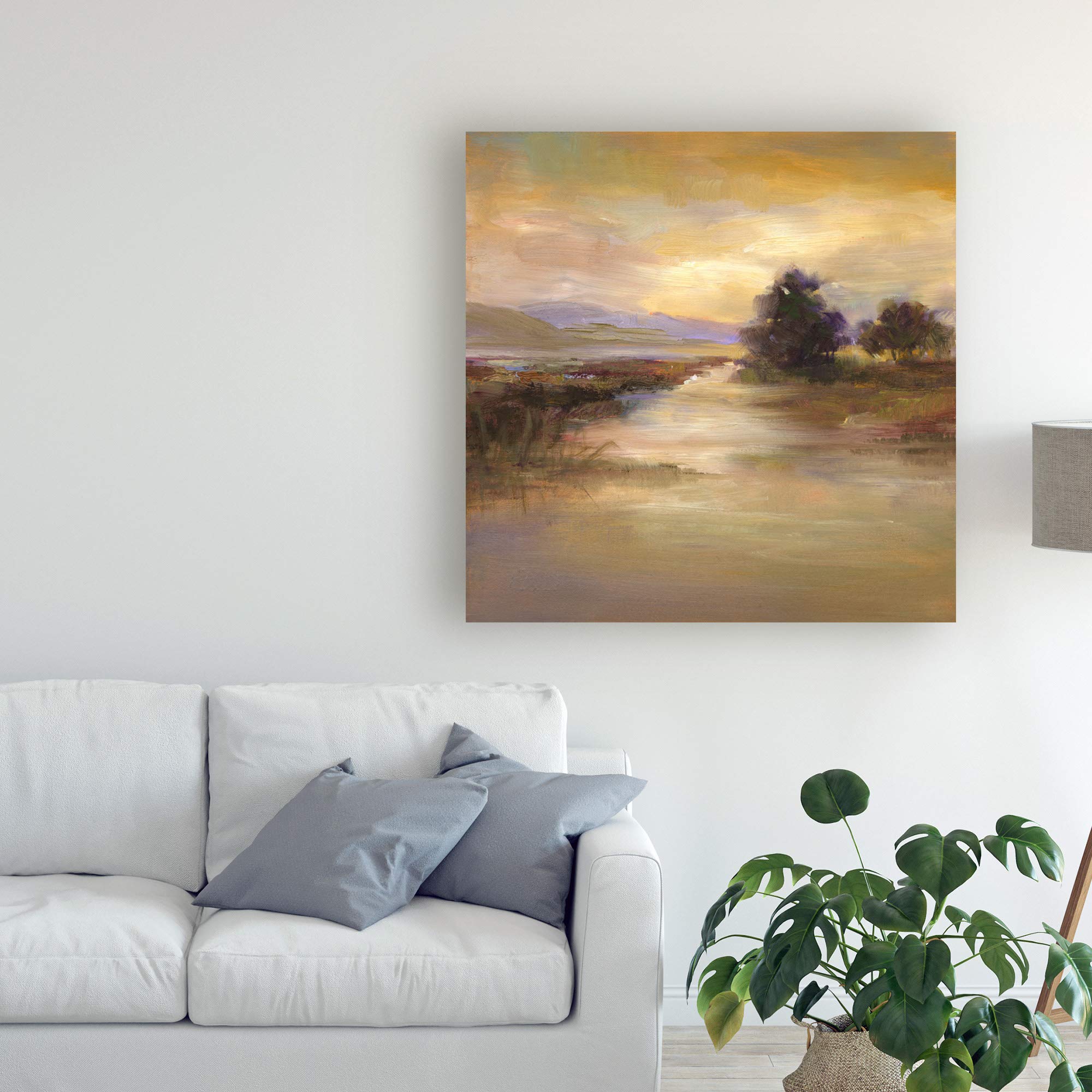 Trademark Fine Art - Sheila Finch Waters Edge I 18x18 Inch Canvas Wall Art - Perfect for Living Room, Bedroom & Office Decor