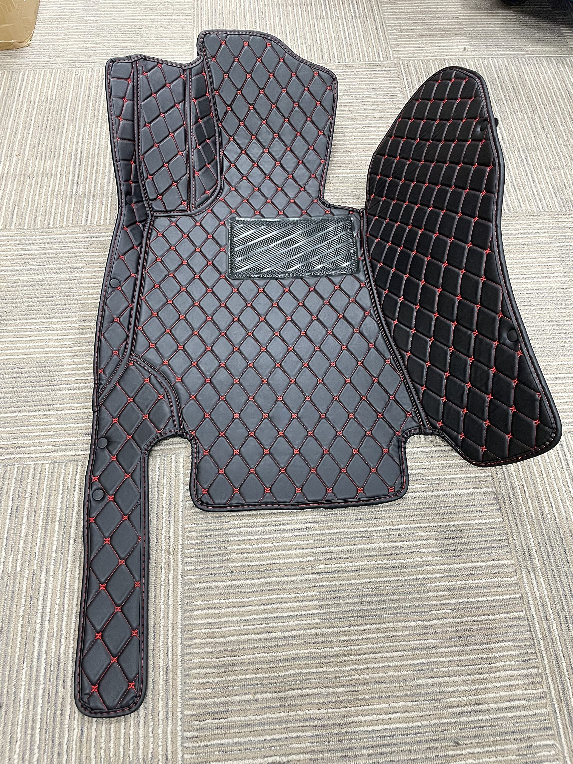 Premium All-Weather Non-Slip Leather Floor Mats for Tesla Model X (2016-2022) - Custom Fit Floor Liners for 5-Seat Models (2020-2022) | Black | Perfect for Daily Commutes, Road Trips & Extreme Weather Protection