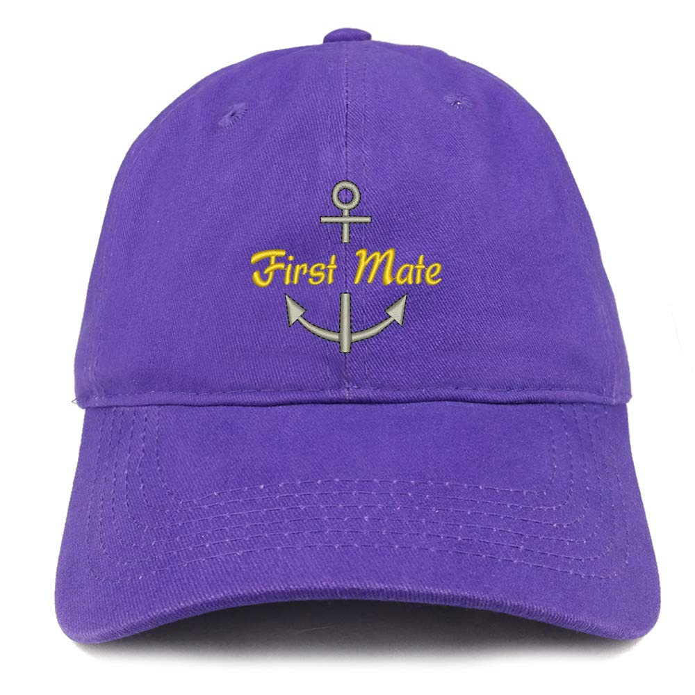 Trendy First Mate Embroidered Cotton Dad Hat - Unstructured Adjustable Baseball Cap for Men & Women - Perfect for Outdoor Activities, Casual Wear and Fashion Accessories