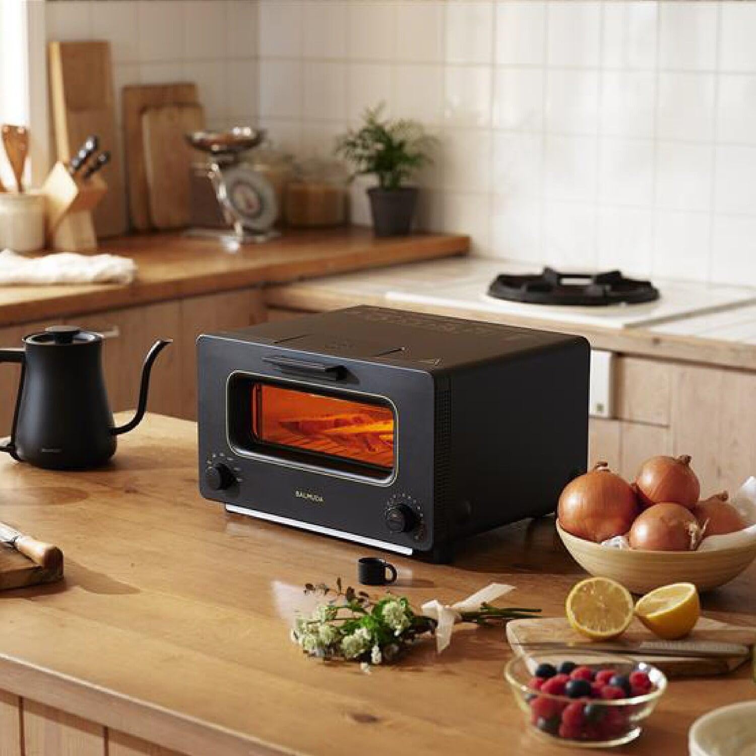 BALMUDA The Toaster Steam Oven - 5 Cooking Modes for Sandwich, Artisan Bread, Pizza & Pastry | Precise Temperature Control with Steam Technology | Includes Baking Pan | US Version in Black | Perfect for Home Kitchens & Small Batch Baking