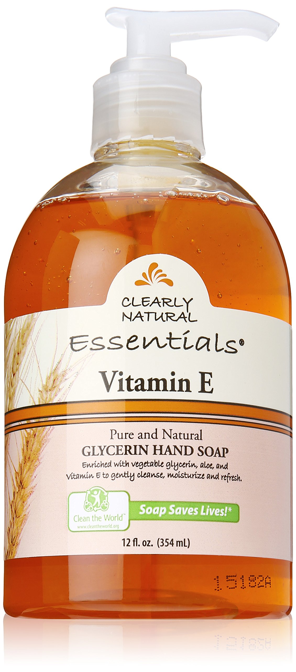 Clearly Natural Vitamin E Liquid Glycerine Soap - 12 oz | Moisturizing & Nourishing Bar Soap for Dry Skin | Perfect for Daily Face & Body Wash, Sensitive Skin Care & Spa Relaxation