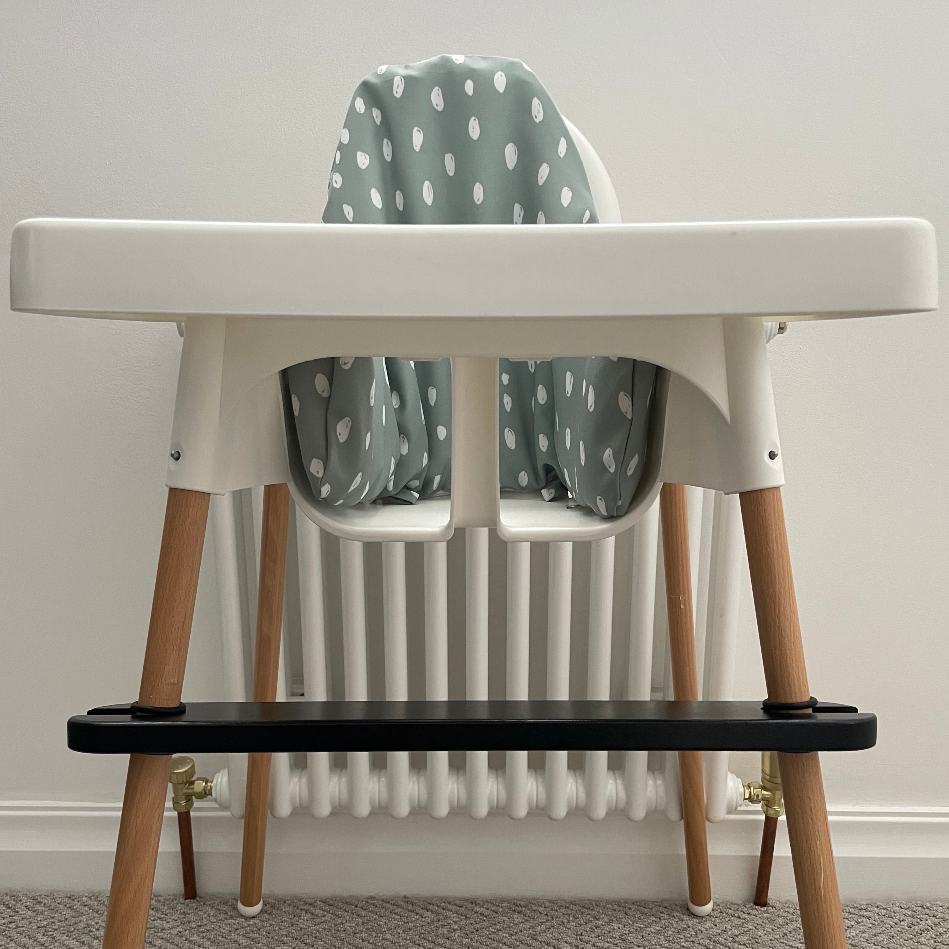 IKEA Highchair Footrest - Adjustable Black Wood Foot Rest for Baby Feeding Chair - Perfect for Toddler Mealtime Safety & Comfort
