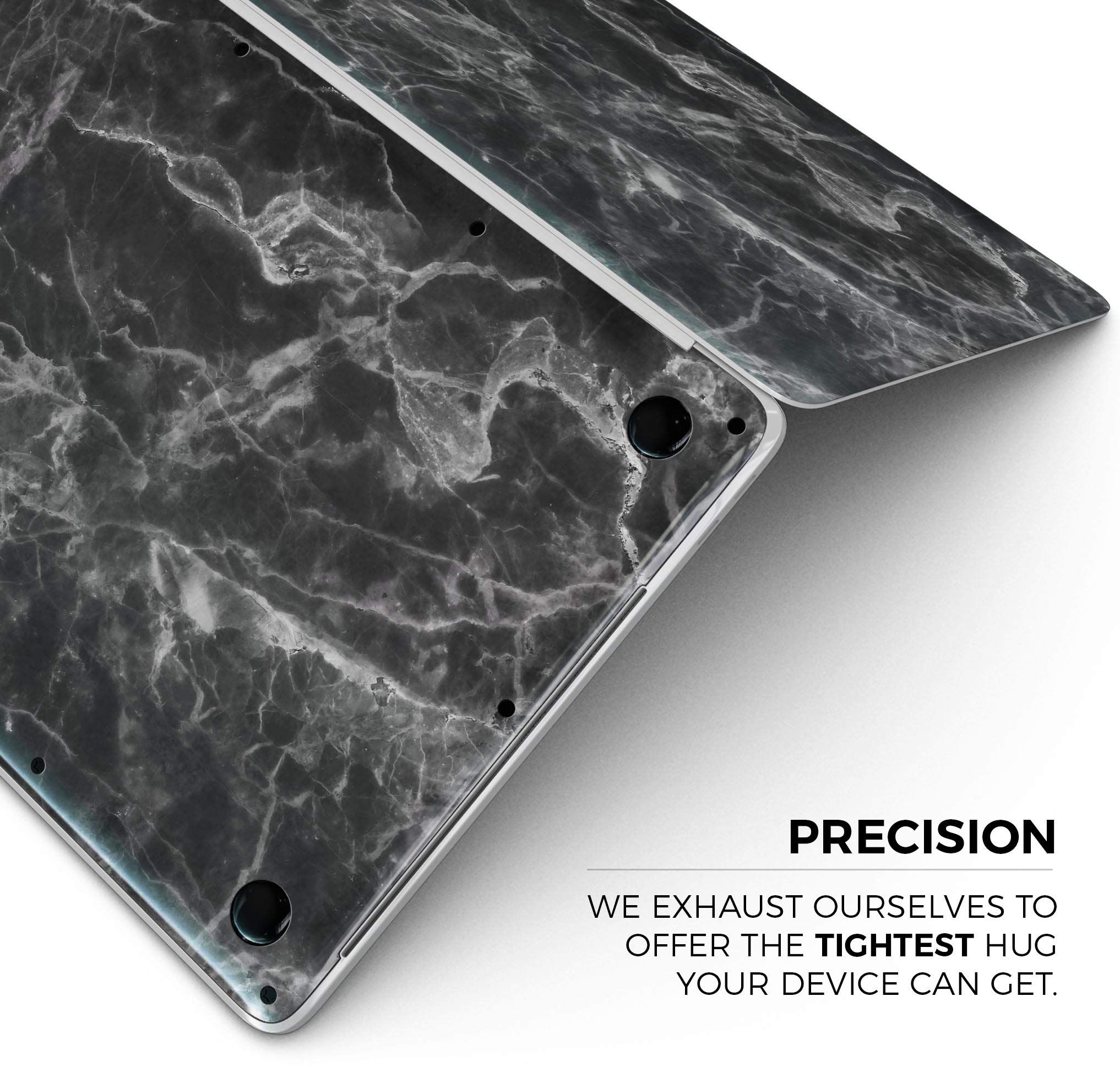 Premium Smooth Black Marble Vinyl Wrap - Scratch Resistant Full-Body Skin for MacBook Pro 16