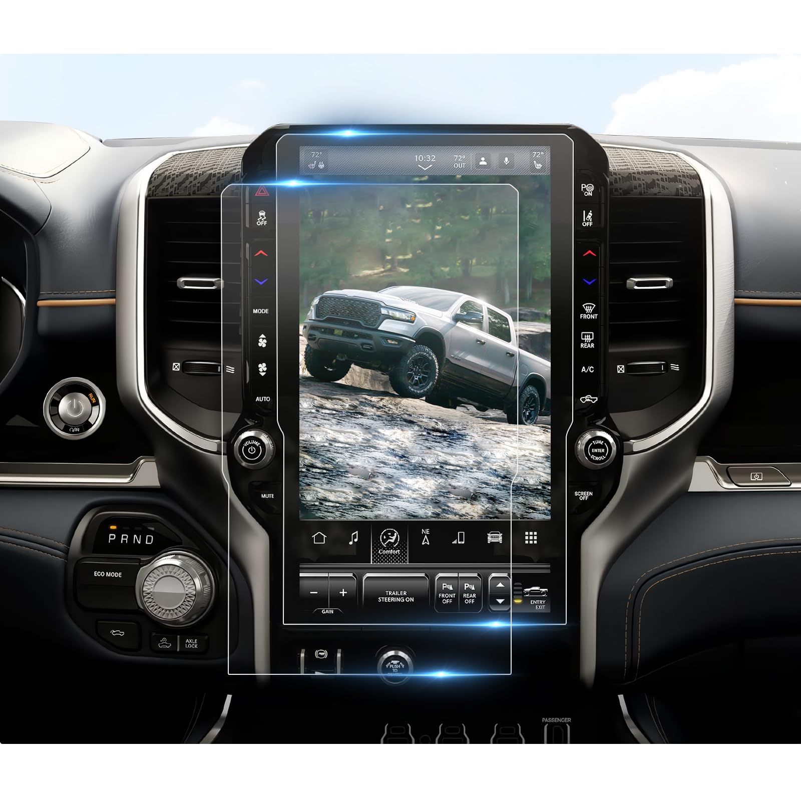 BIBIBO 2-Pack Anti-Glare Screen Protector for 2025+ RAM 1500 & Dodge RAM Trucks - 14.4