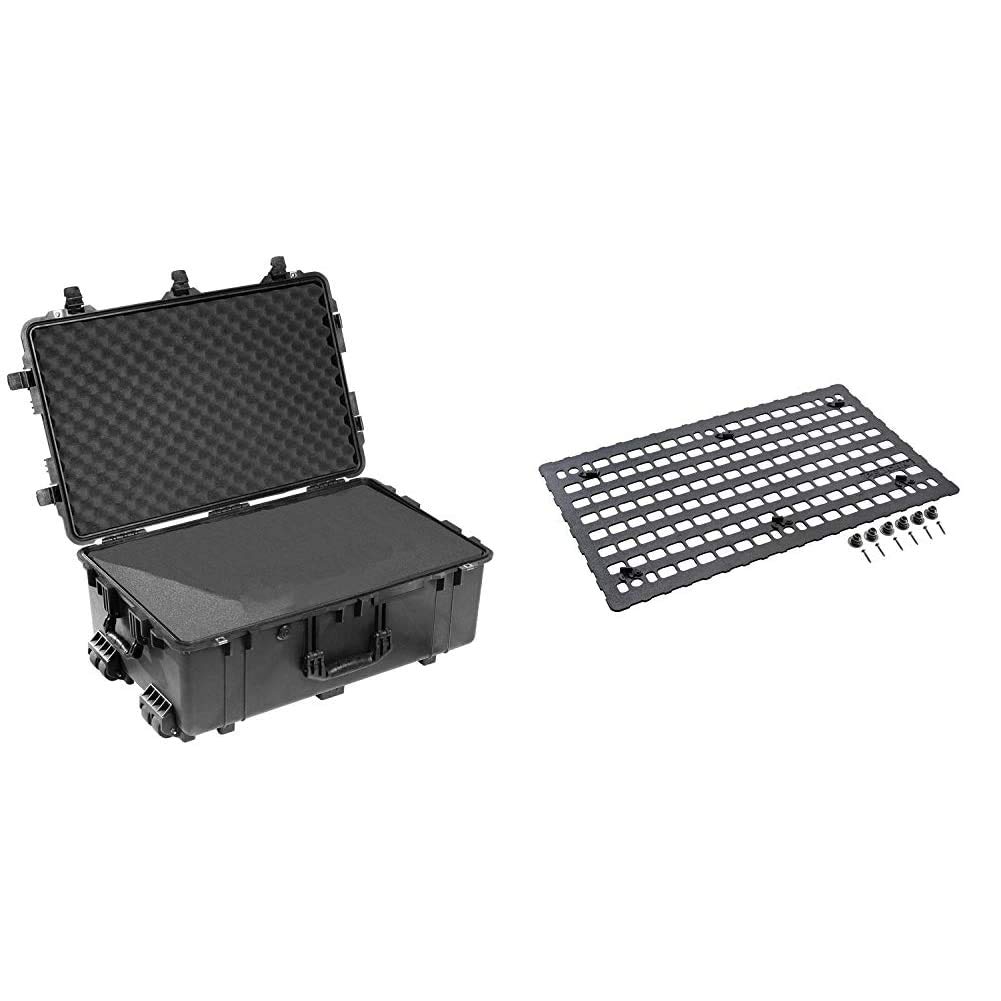Pelican 1650 Protective Case with Custom Foam Insert & MOLLE Panel Lid - Waterproof Hard Case for Camera, Electronics & Tactical Gear - Perfect for Travel, Outdoor Adventures & Equipment Storage