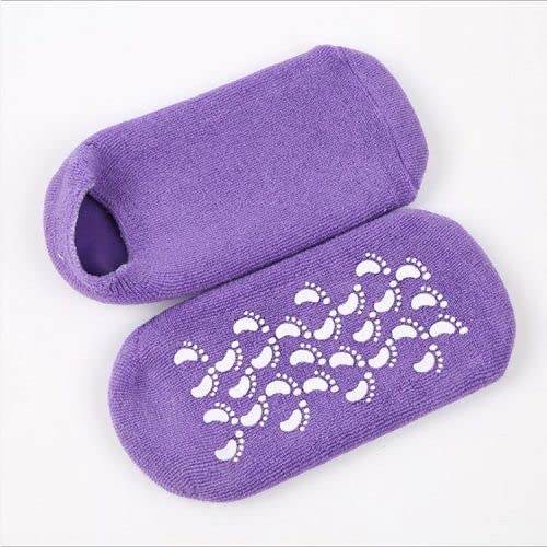 Dermal Shop Comfortable Silicone Gel Socks for Foot Care & Spa - Soft Moisturizing Socks for Cracked Heels, Dry Feet Relief (Pink, Maroon, Black, Brown, Blue) - Perfect for Nighttime Hydration, Pedicure Treatment & Relaxation at Home