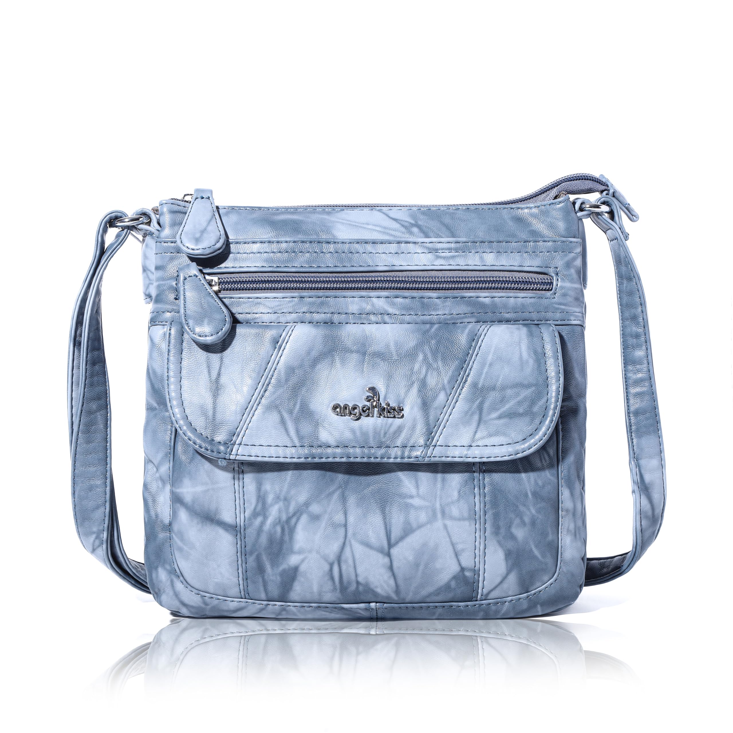 Angel Kiss Women's Crossbody Bag - PU Leather Adjustable Strap Shoulder Purse for Daily Use, Travel & Shopping