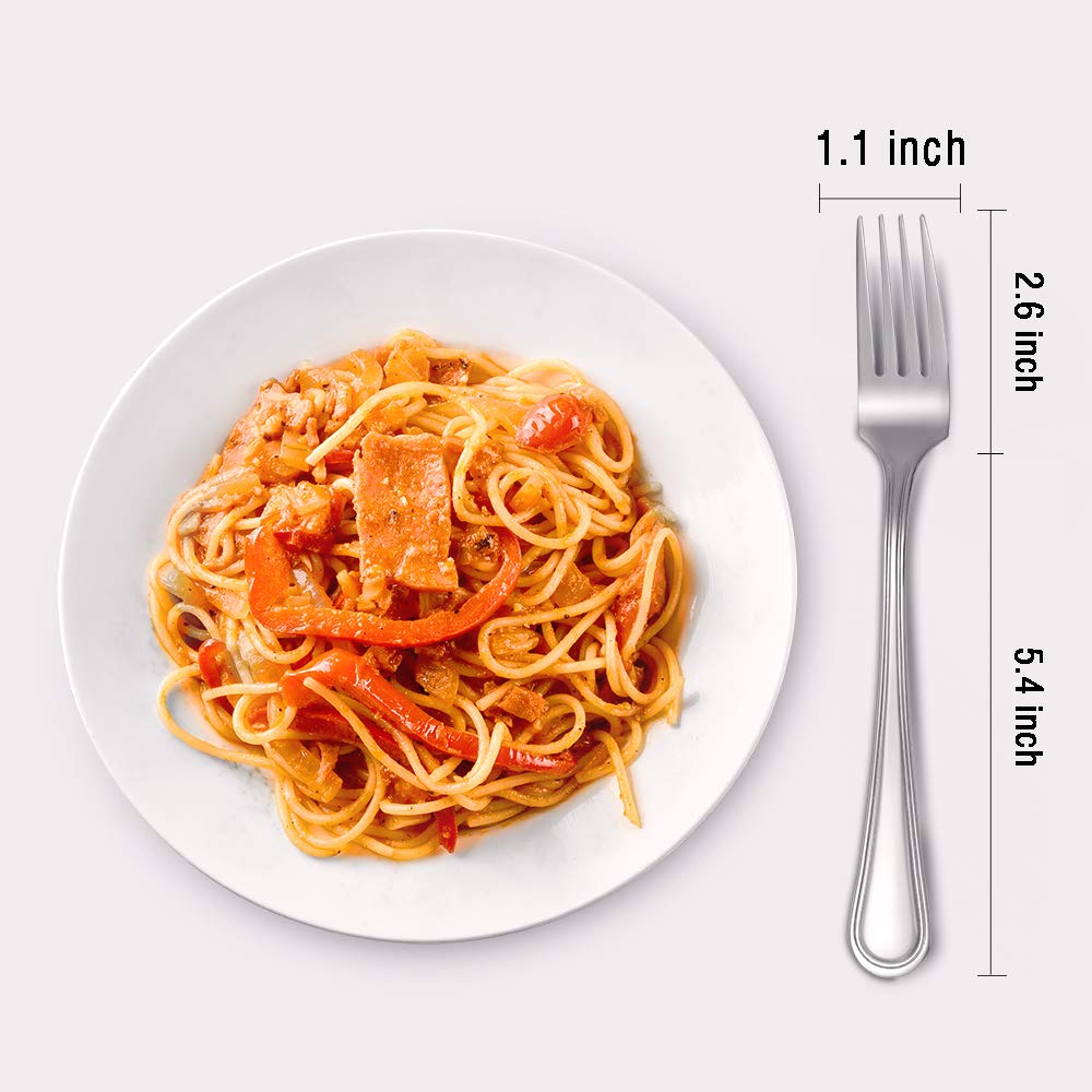 Snamonkia 12-Piece Stainless Steel Dinner Forks Set - 8 Inch 18/0 Large Table Forks for Steak, Salad, Spaghetti - Perfect for Restaurants, Dinner Parties & Home Dining
