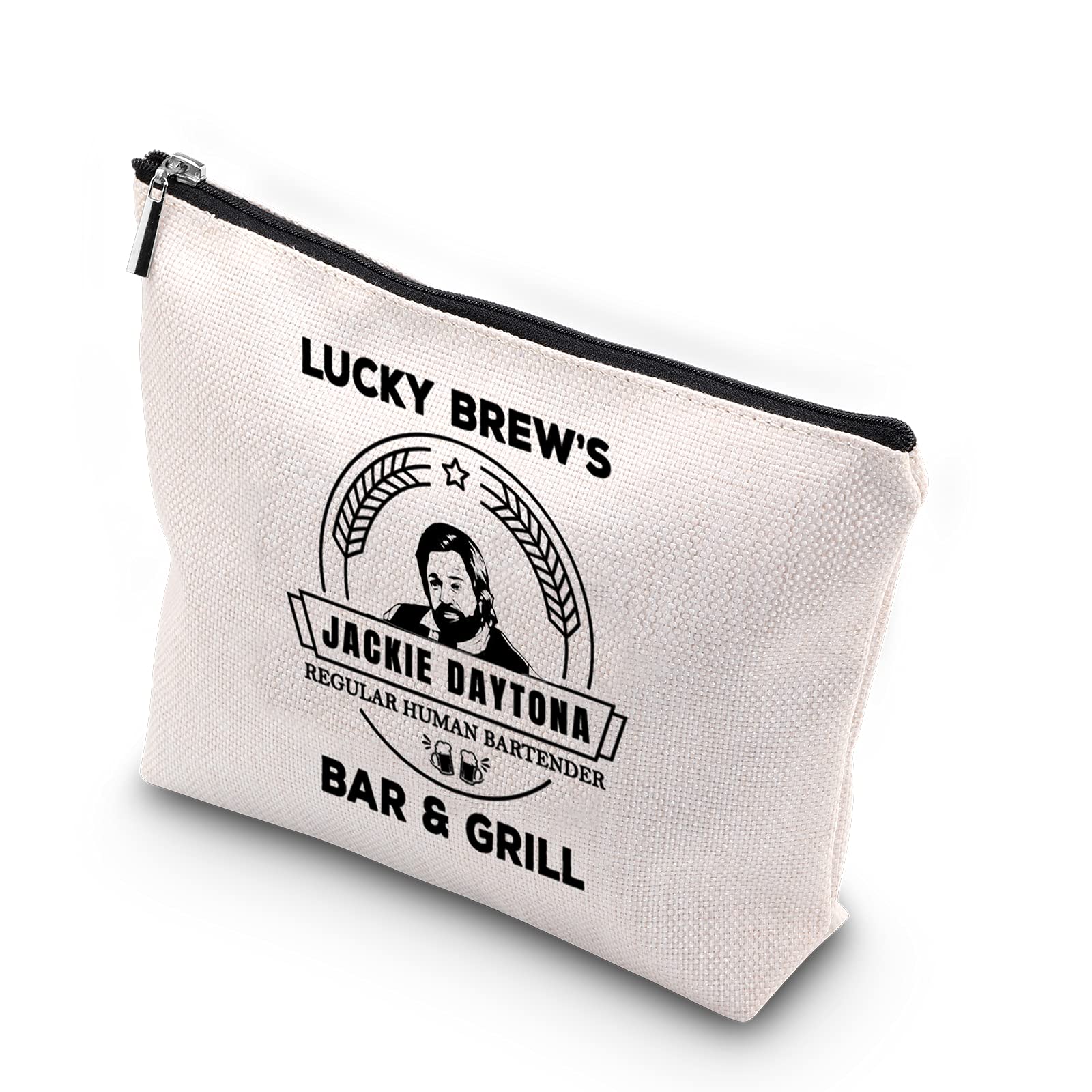 Jackie Daytona Regular Human Bartender Novelty Makeup Bag - Inspired by What We Do in the Shadows TV Show - Perfect for Cosplay, Conventions & Fan Gifts (Lucky Brew Design)