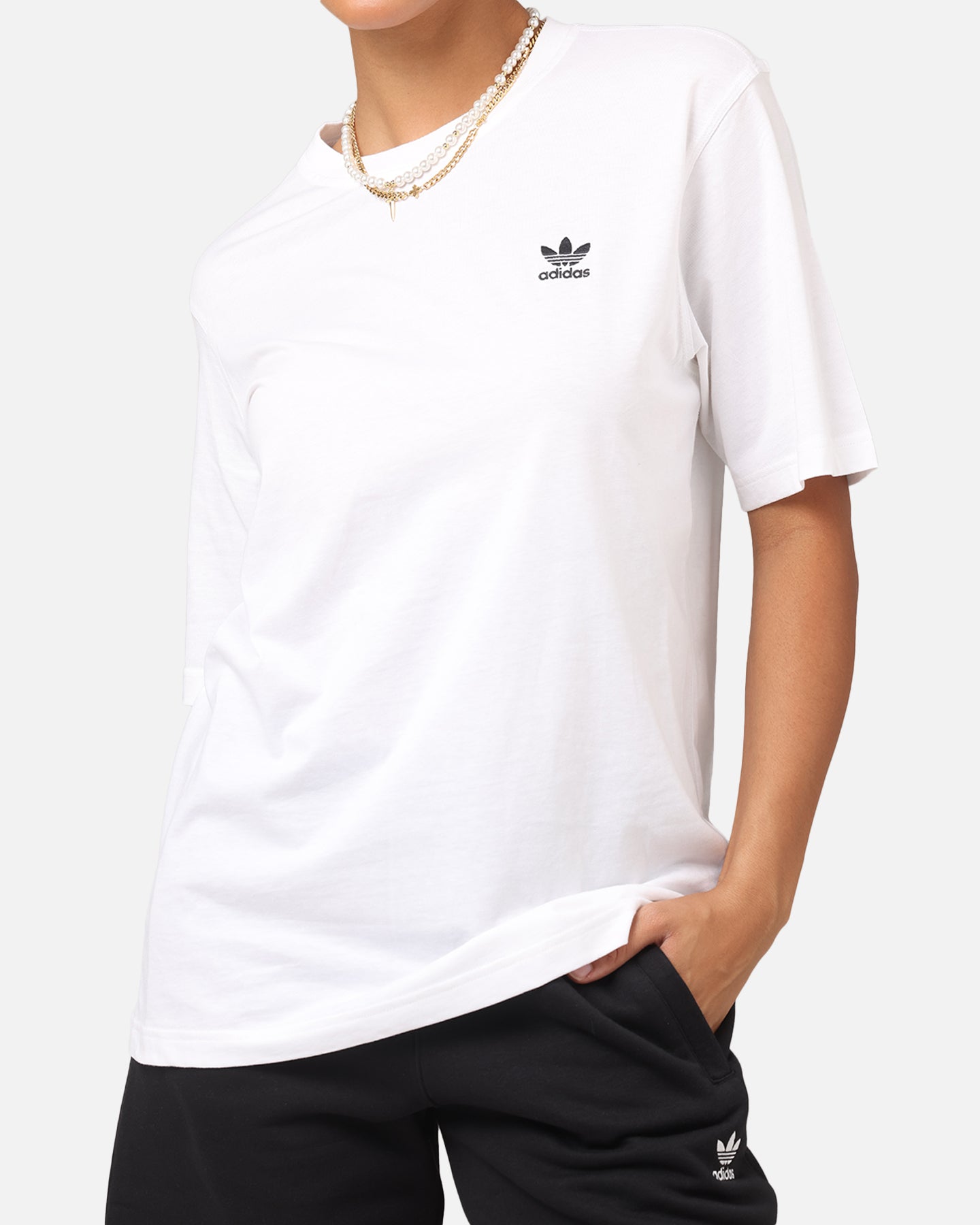 Adidas Essentials Men's White T-Shirt - Comfortable Cotton Crew Neck Tee for Casual Wear & Gym Workouts