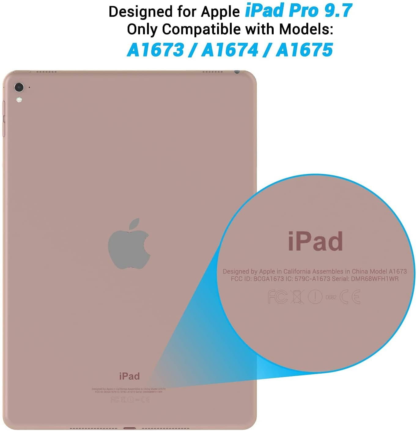 Premium Shockproof Silicone Case for iPad Pro 9.7 inch (Model A1673/A1674/A1675, 2016) - Slim Flexible TPU Cover with Clear Back & Anti-Scratch Protection | Perfect for Work, Travel & Everyday Use