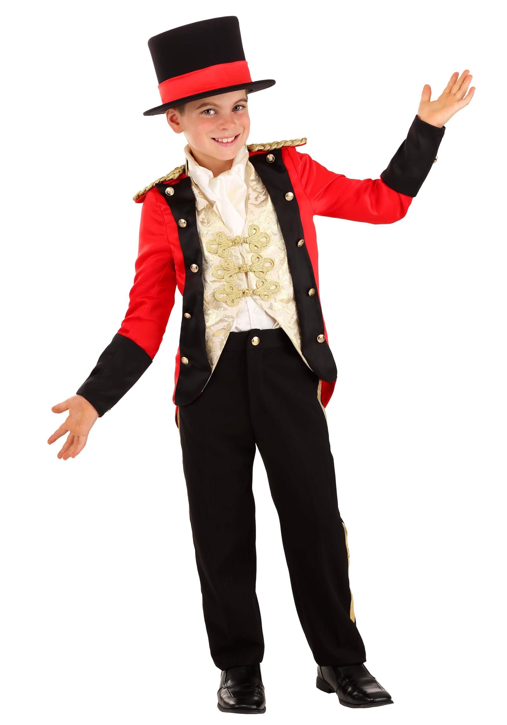 Spotlight Ringmaster Costume for Kids - Boys Circus Ringleader Outfit with Top Hat & Bow Tie - Perfect for Halloween, Dress-Up Parties & Circus-Themed Events