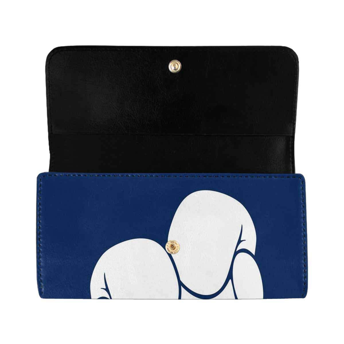 INTERESTPRINT Women's Blue Cartoon Rabbit Trifold Clutch Wallet - Stylish Card Holder & ID Organizer for Everyday Use, Travel, and Parties