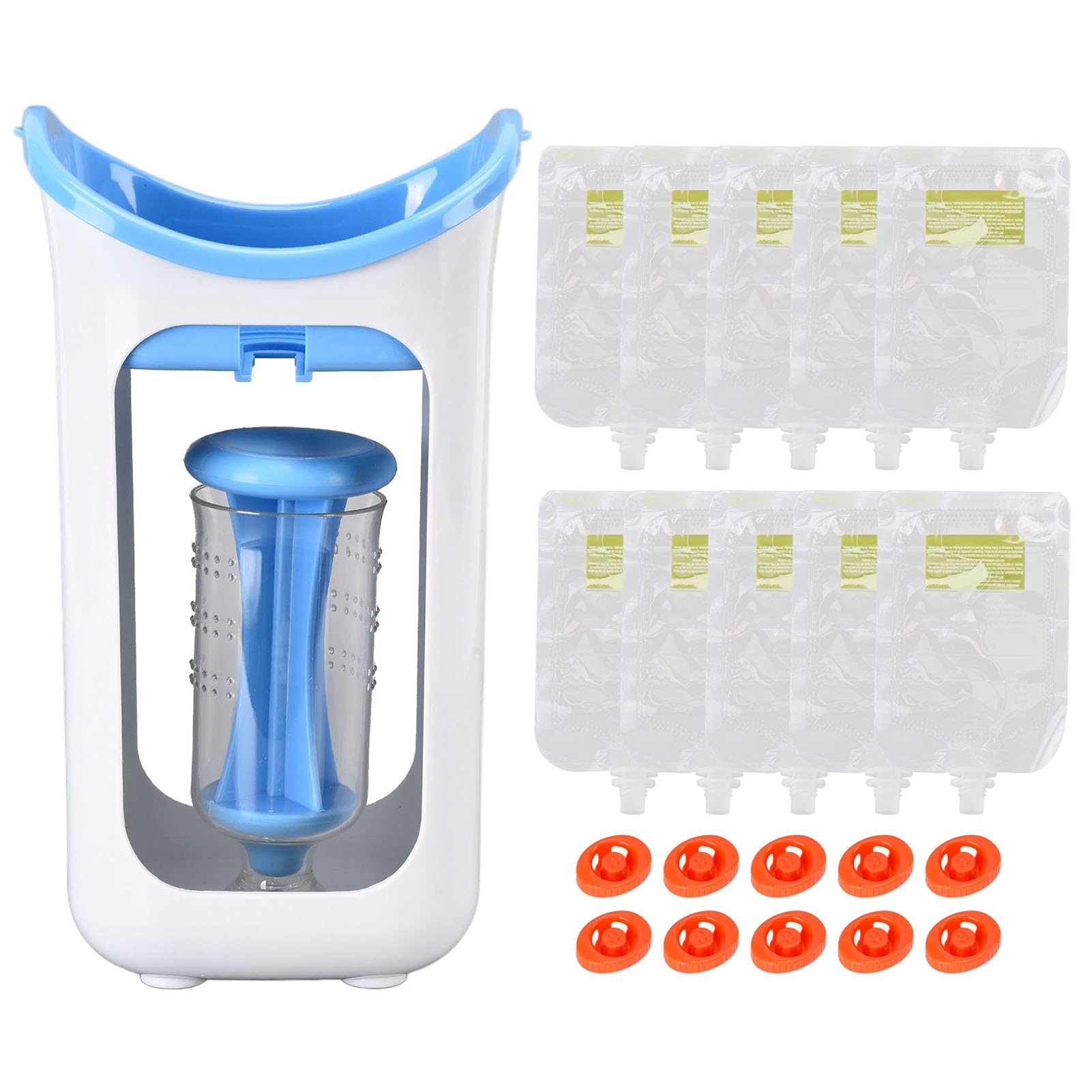 Portable Silicone Manual Baby Food Processor - Vegetable Fruit Chopper for Onion, Garlic & Salad | Kitchen Gadget for Homemade Baby Food & Meal Prep | Perfect for Travel, Camping & Small Kitchens (Blue)
